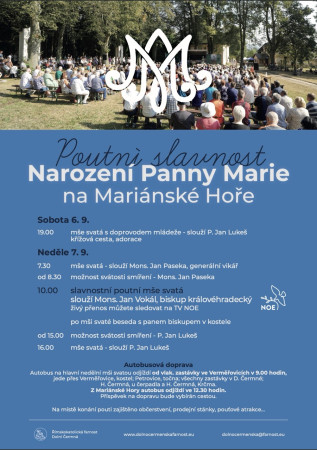 Poutní slavnost na Mariánské Hoře 6.–7.9.